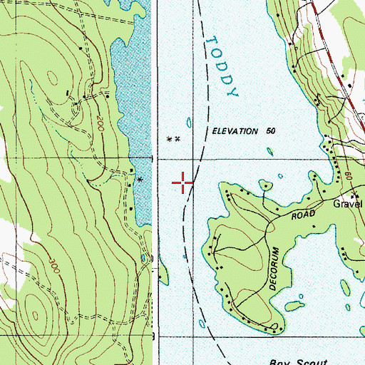 Topographic Map of Toddy Pond, ME