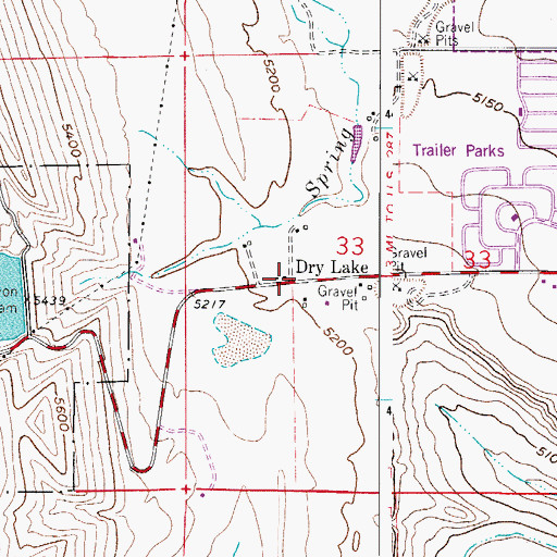 Topographic Map of Dry Lake, CO