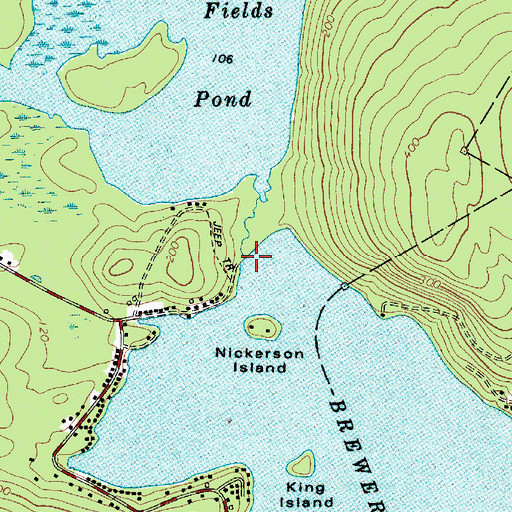 Topographic Map of Brewer Lake Dam, ME