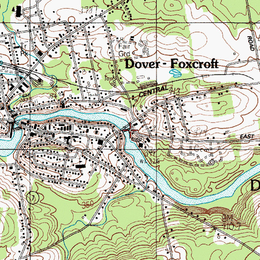 Topographic Map of Lower Dam, ME