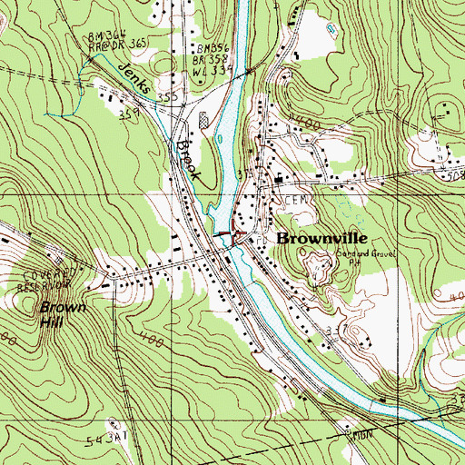Topographic Map of Pleasant River Dam, ME