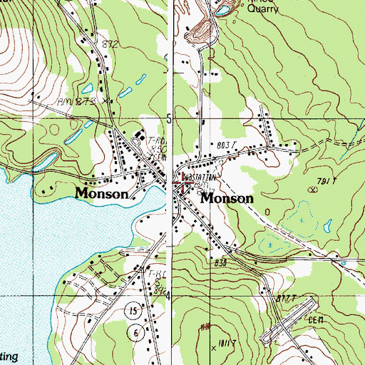 Topographic Map of Phillips Brooks Dam, ME