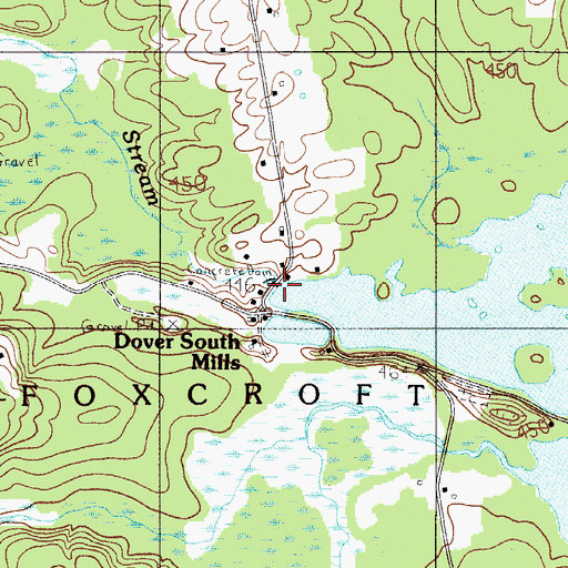 Topographic Map of Branns Pond Dam, ME