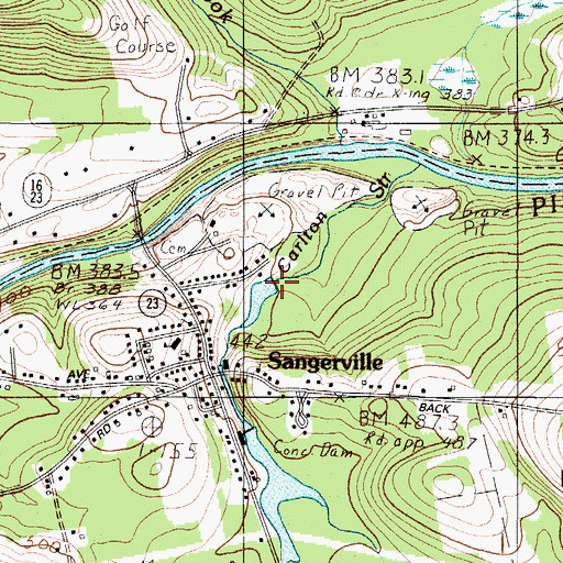 Topographic Map of Carlton Stream Dam, ME