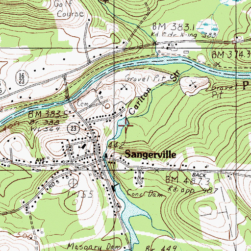Topographic Map of Carlton Stream Reservoir, ME
