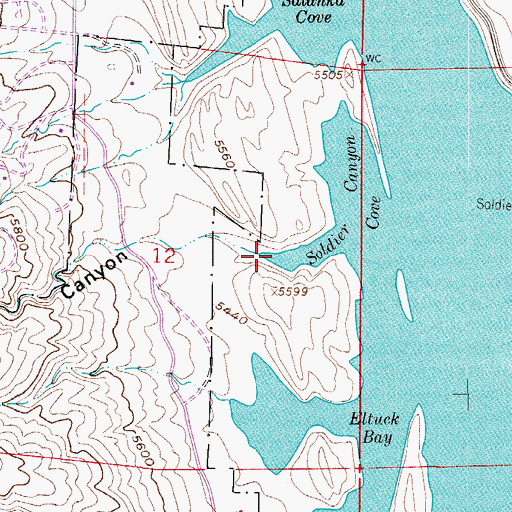 Topographic Map of Soldier Canyon, CO