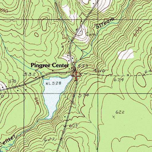 Topographic Map of Pingree Dam, ME