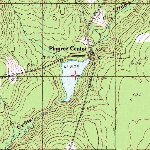 Topographic Map of Pingree Pond, ME