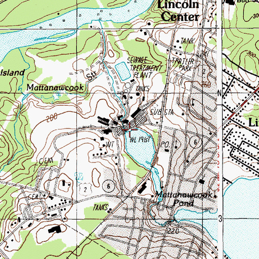 Topographic Map of Mill Pond Dam, ME