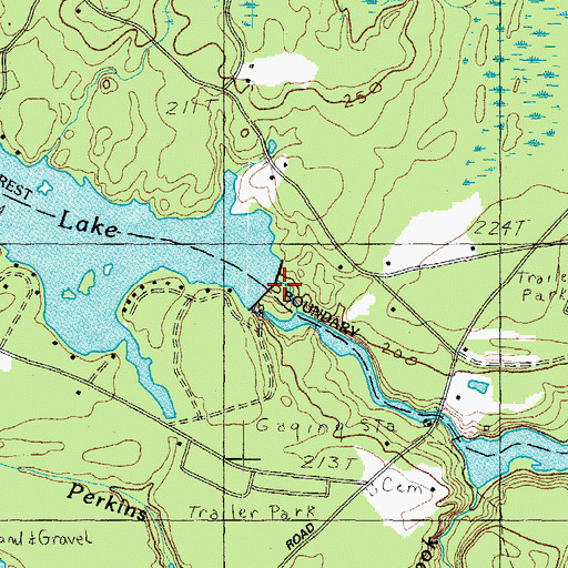 Topographic Map of New Dam, ME
