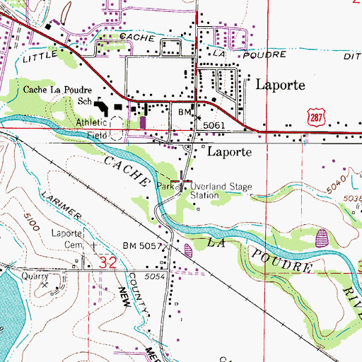 Topographic Map of Overland Stage Station, CO