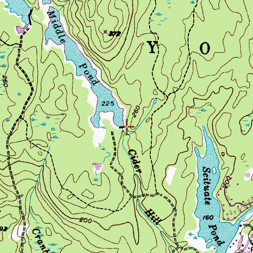 Topographic Map of Middle Pond Dam, ME