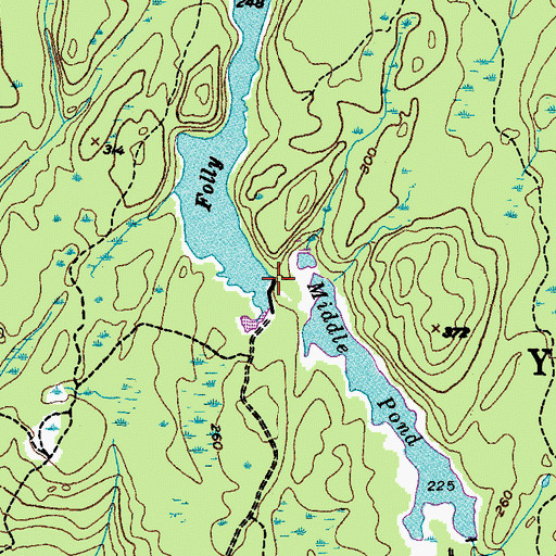Topographic Map of Folly Pond Dam, ME