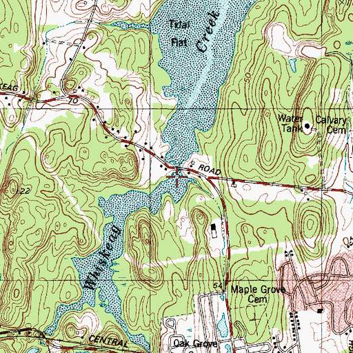 Topographic Map of Whiskeag Pond, ME