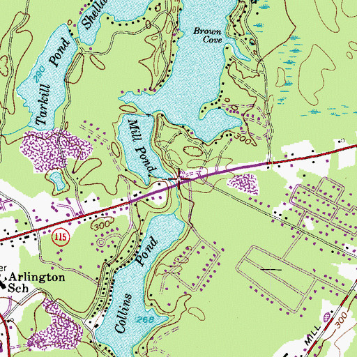 Topographic Map of Mill Pond Dam, ME