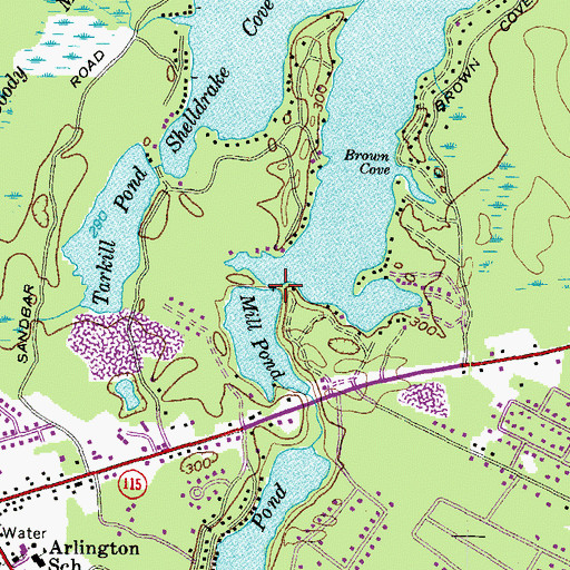Topographic Map of Little Sebago Lake Dam, ME
