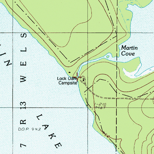 Topographic Map of Lock Dam, ME
