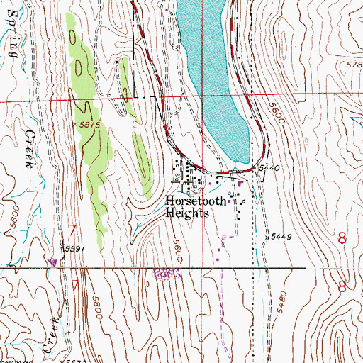 Topographic Map of Horsetooth Heights, CO