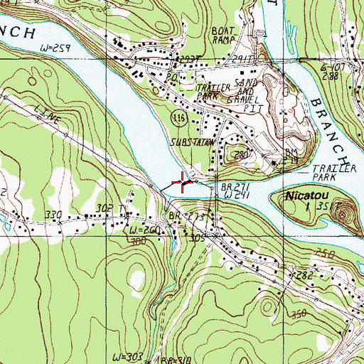 Topographic Map of West Branch Penobscot River Reservoir, ME