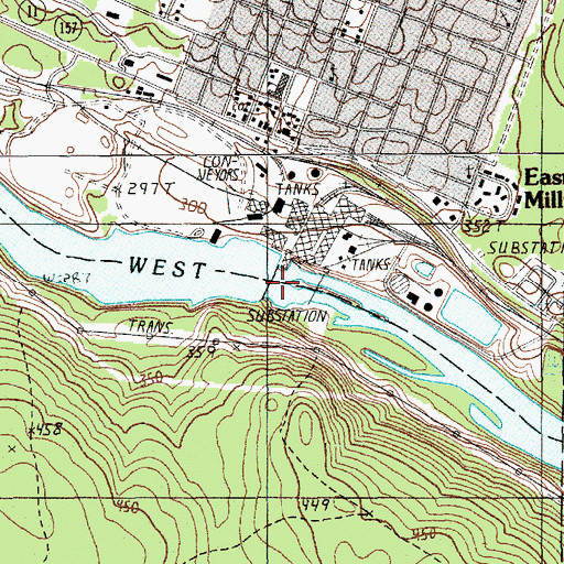 Topographic Map of East Millinocket Dam, ME