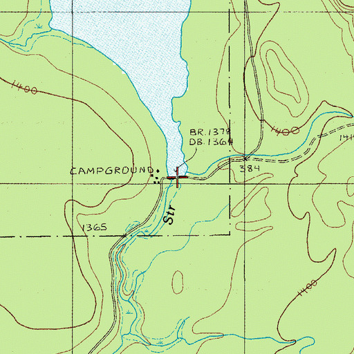 Topographic Map of Nesowadnehunk Dam, ME