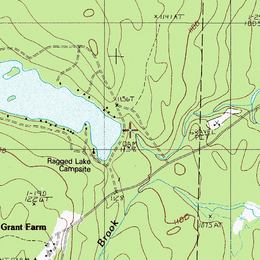 Topographic Map of Ragged Lake Dam, ME