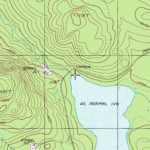 Topographic Map of Long Pond Dam, ME