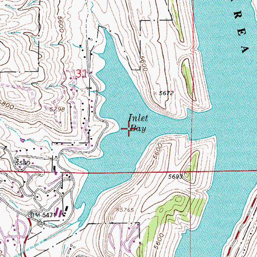 Topographic Map of Inlet Bay, CO