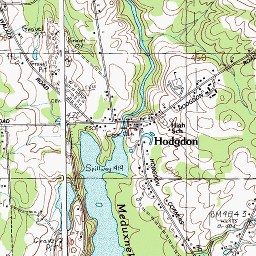 Topographic Map of South Branch Meduxnekeag River Reservoir, ME