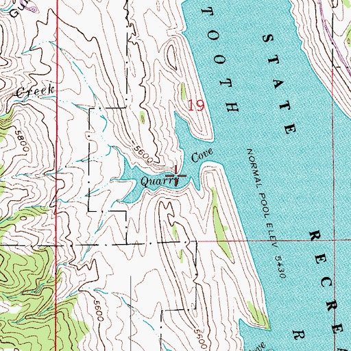 Topographic Map of Quarry Cove, CO
