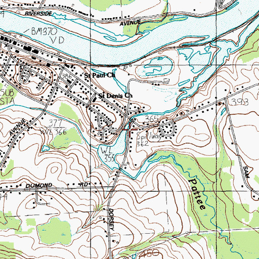 Topographic Map of Pattee Brook, ME