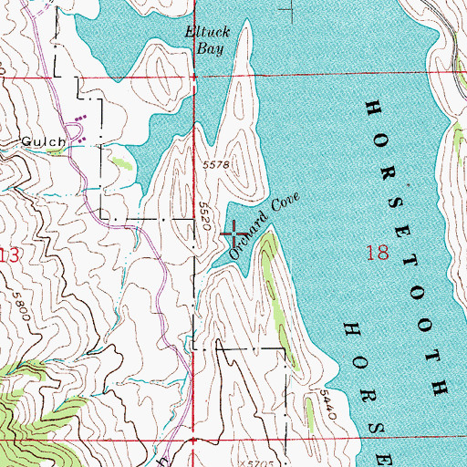 Topographic Map of Orchard Cove, CO