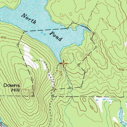 Topographic Map of North Pond Dam, ME