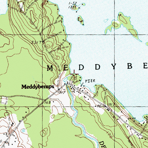 Topographic Map of Meddybemps Lake Dam and Fishway, ME