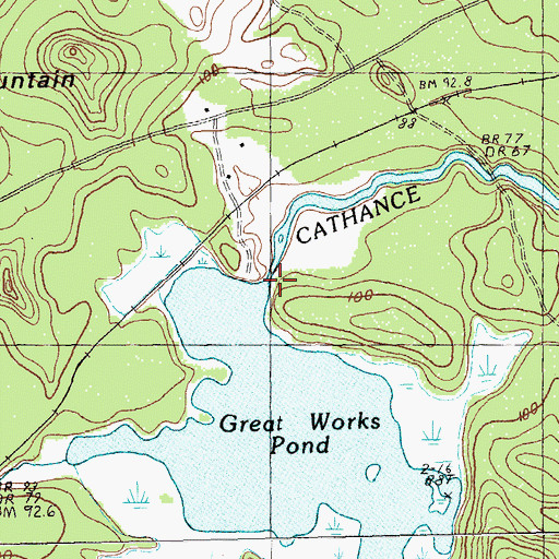 Topographic Map of Great Works Dam, ME