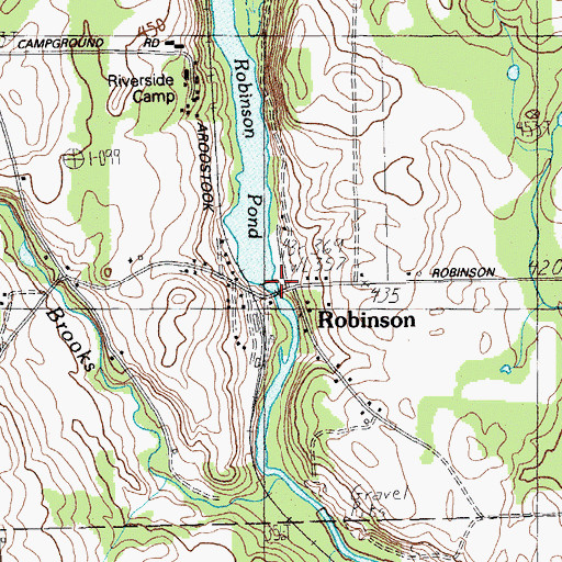 Topographic Map of Robinson Dam, ME