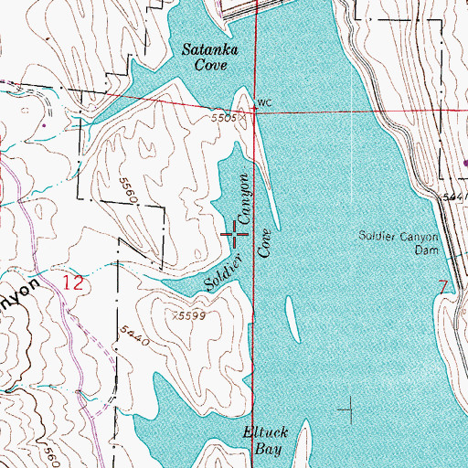 Topographic Map of Soldier Canyon Cove, CO