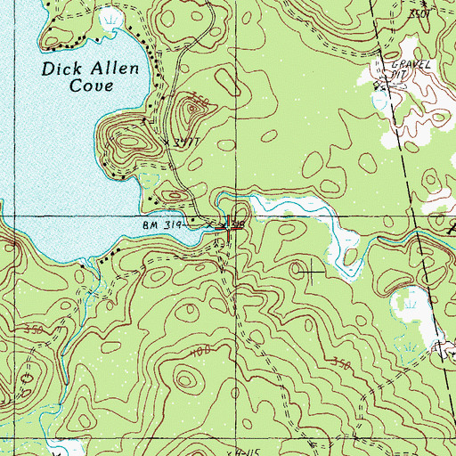 Topographic Map of Pleasant River Lake Water Dam, ME