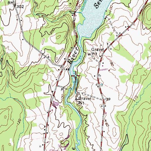 Topographic Map of Sennebec Pond Dam, ME