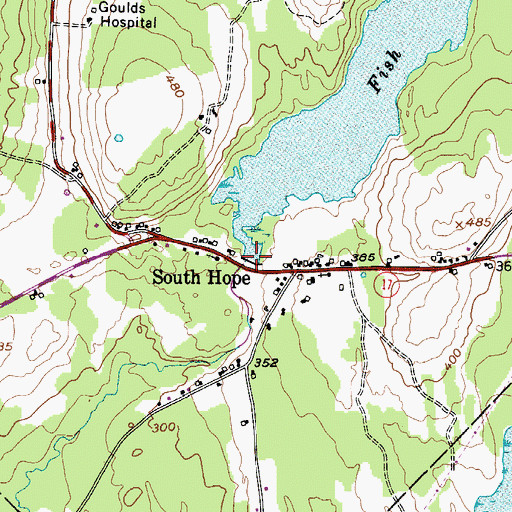 Topographic Map of Fish Pond Dam, ME
