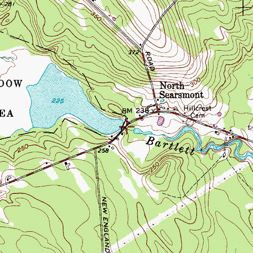 Topographic Map of Ruffingham Meadows Dam, ME