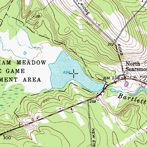 Topographic Map of Bartlett Stream Reservoir, ME
