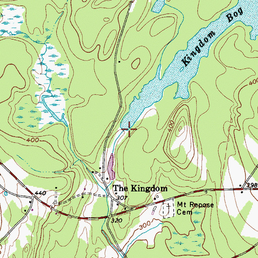 Topographic Map of Kingdom Bog Dam, ME