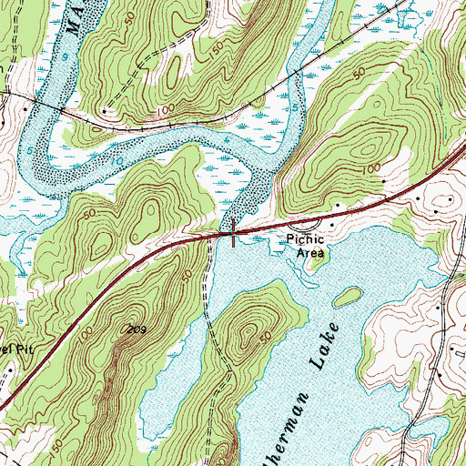 Topographic Map of Marsh Bridge Dam, ME
