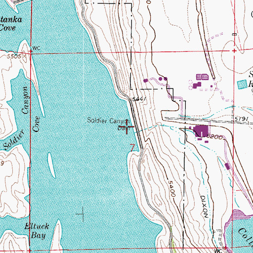 Topographic Map of Soldier Canyon Dam, CO