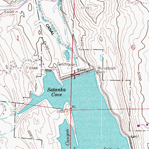 Topographic Map of Horsetooth Dam, CO