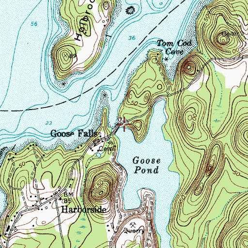 Topographic Map of Goose Pond Dam, ME