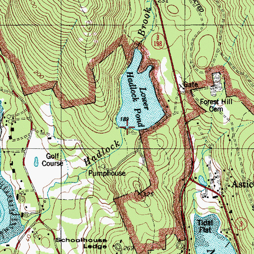 Topographic Map of Hadlock Lower Dam, ME