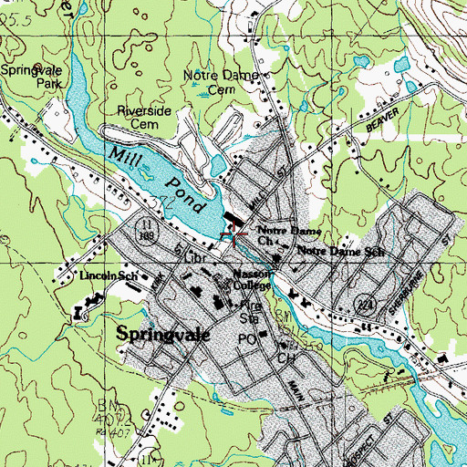 Topographic Map of Mill Street Dam, ME