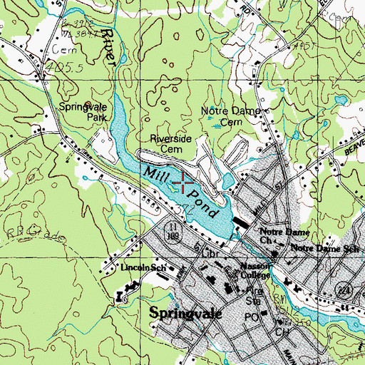 Topographic Map of Number 3 Pond, ME